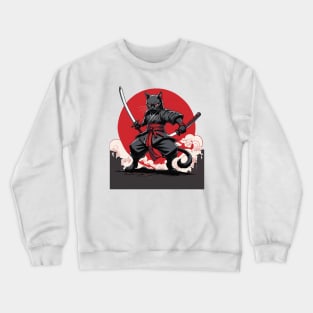 Shadow Stalker: Black Cat Ninja's Lethal Ambush Crewneck Sweatshirt